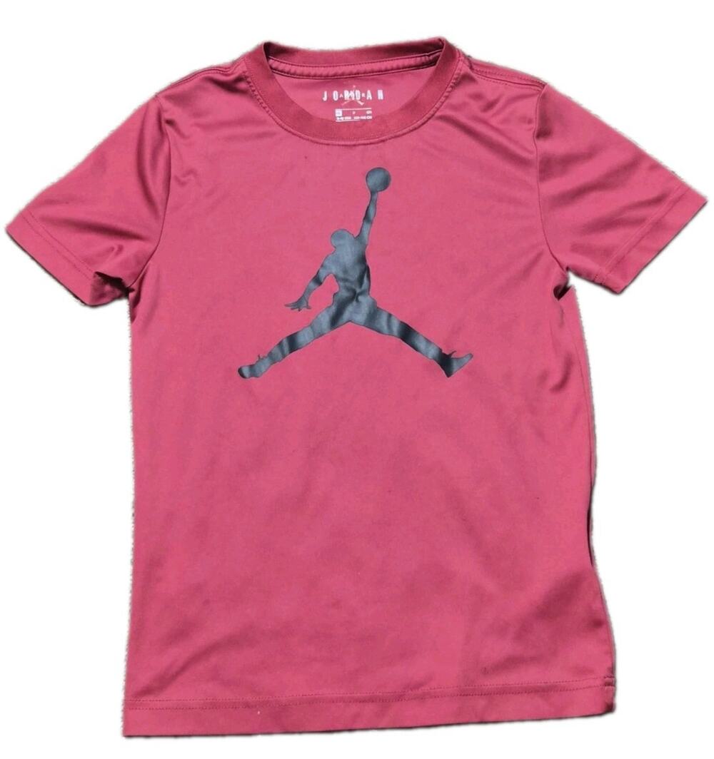 Boys S (8-10 Yrs) Air Jordan Dri Fit Shirt Burgundy